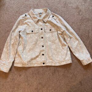Christopher & Banks Beige/Ivory Floral Jeans Jacket XL